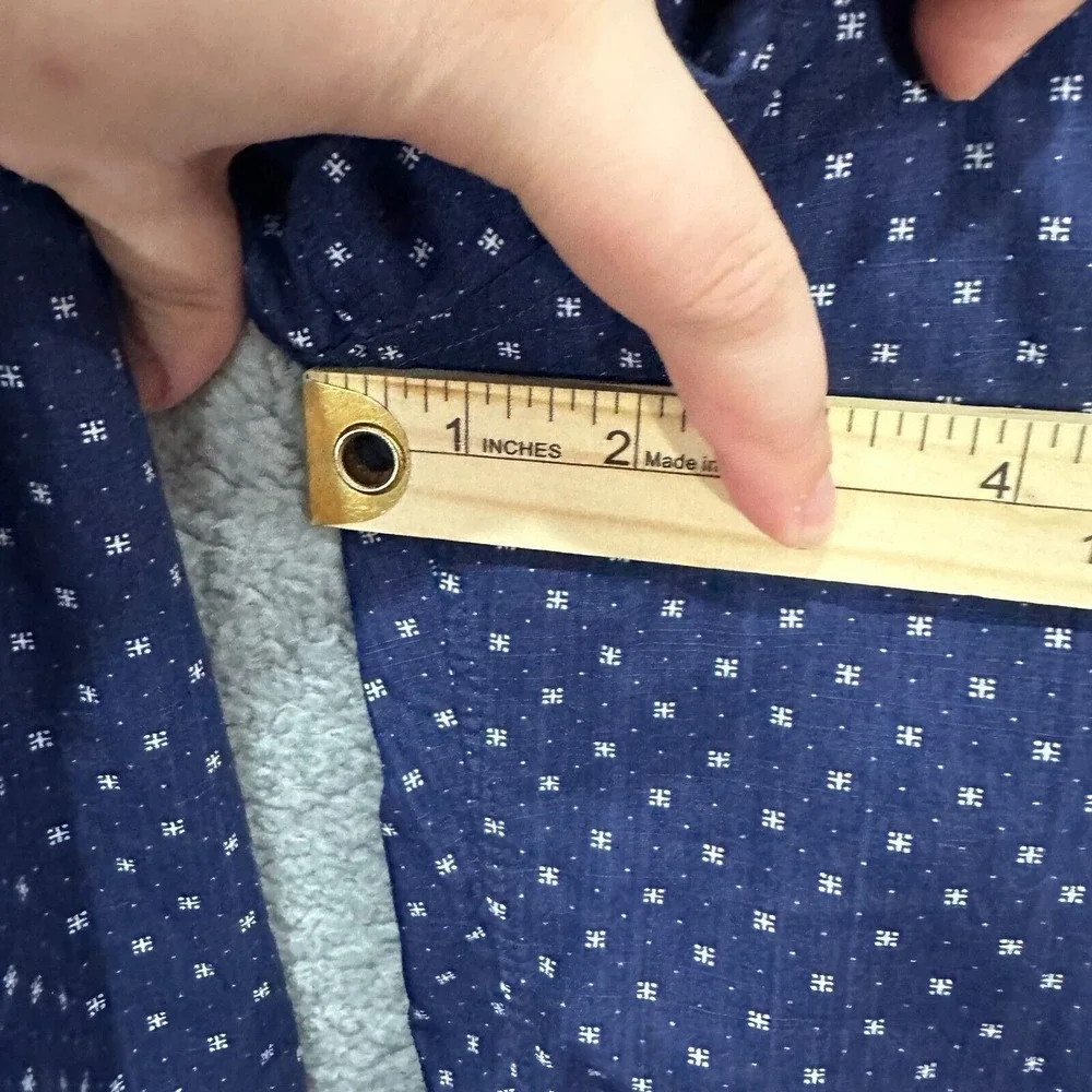 J.Crew Button Up‎ Shirt Mens Large Blue Geometric Long Sleeve Cotton Preppy